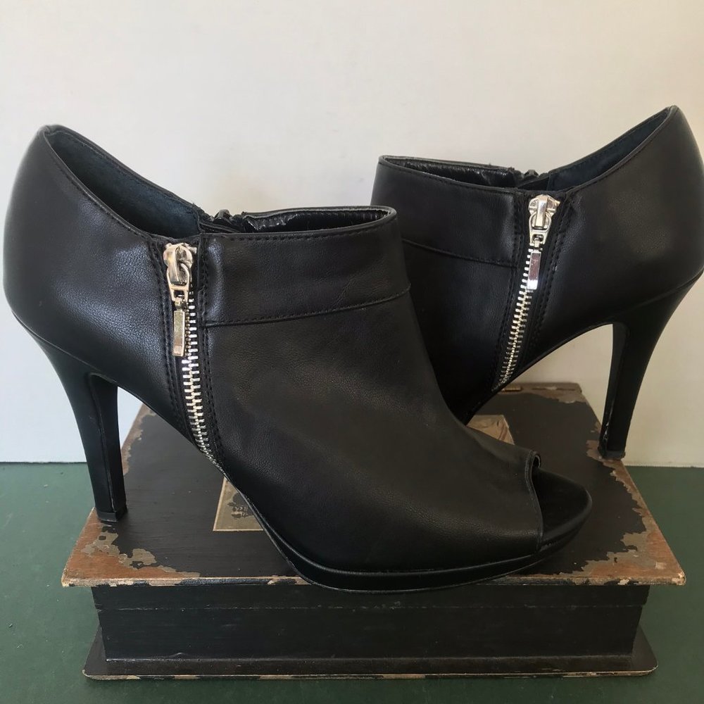 Style & Co Black Leather Platform Stilettos